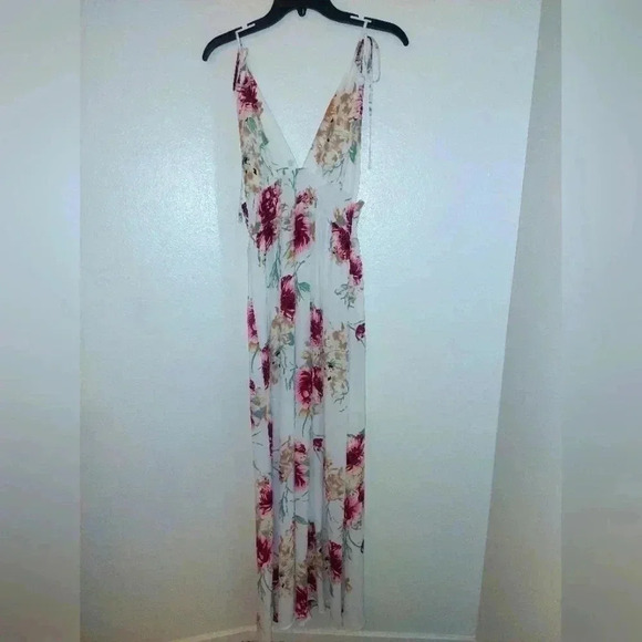 Infinity Raine FLORAL Spaghetti Strap MAXI DRESS Smock Waist Size Small - Picture 1 of 8